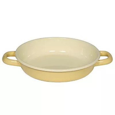 Patelnia emaliowana do jajek i innych potraw żółta 18 cm Riess Pastell