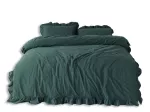 Pościel bawełniana DARK GREEN/220X200(P) STONEWASHED - 2