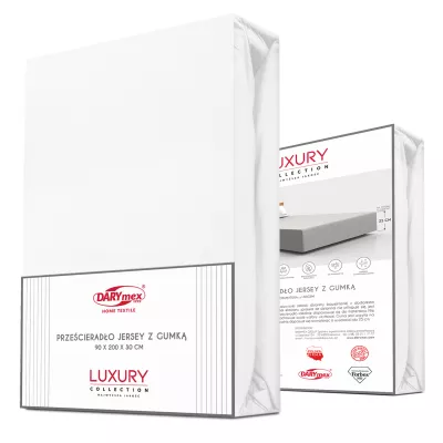 Prześcieradło jersey elastan z gumką WHITE/BIAŁY/160x200x30
