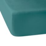 Prześcieradło satyna bawełniana z gumką ciemny turkus 042/200x220 - 4