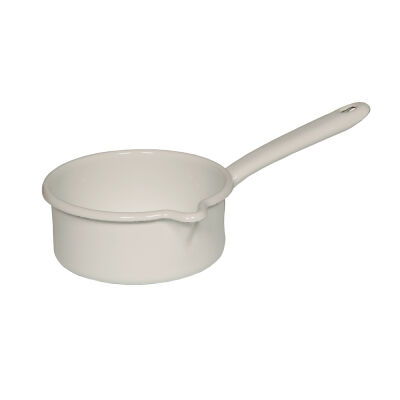 Rondelek emaliowany 0,75l biały z dzióbkiem Riess Classic