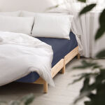 Prześcieradło satyna bawełniana ciemny granat 026/160x220 - 3