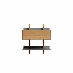 Smile Bedside Table Shelf Oak/Grey - 3