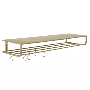 Półka metalowa w kolorze złotym z haczykami 120 cm Nordal