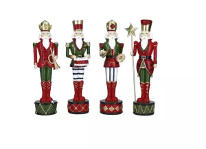 T-Zestaw 4 figurek Dziadków do orzechów 25,5cm