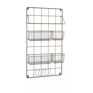 Kratka metalowa organizer z haczykami i koszykami Ib Laursen