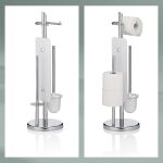 KELA-Stojak WC +szczotka i zasobnik stalowy Ken - 4