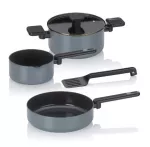 KELA-Zestaw 3 garnków 5el. ciemny szary Mira - 2