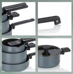 KELA-Zestaw 3 garnków 5el. ciemny szary Mira - 4
