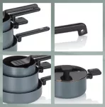 KELA-Zestaw 3 garnków 5el. ciemny szary Mira - 4