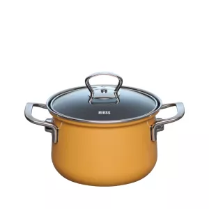 Wysoki Garnek emaliowany pomarańczowy 1,5 l 16 cm Riess ORANGE