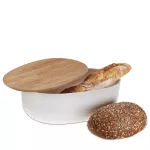 KELA-Chlebak z bambusową pokrywą biały Namur - 4