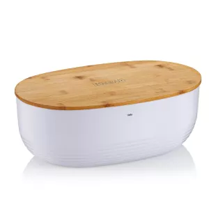 KELA-Chlebak z bambusową pokrywą biały Namur