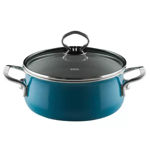 Garnek ceramiczny z pokrywką turkusowy 1l Riess Aquamarin seria Premium