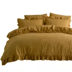 Pościel bawełniana ECRU OLIVE/160x200(P) STONEWASHED - 2
