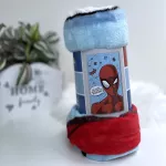 Koc flanelowy 100x150 Spiderman niebieski (coral) - 3
