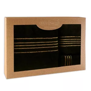Ręcznik D Bawełna 100% Tiwano Czarny (P) 30x50+50x90+70x140 kpl.