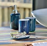 KELA-Dozownik ceramiczny do mydła indygo Isabella - 4