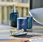 KELA-Dozownik ceramiczny do mydła indygo Isabella - 4