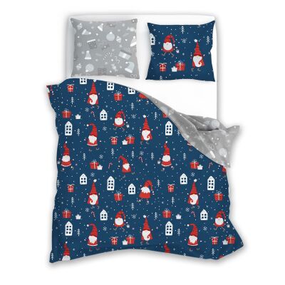 Pościel bawełniana 220x200 + 2x70x80 świąteczna wzór 081