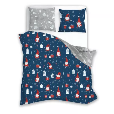 Pościel bawełniana 220x200 + 2x70x80 świąteczna wzór 081