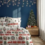 Pościel bawełniana 220x200 + 2x70x80 świąteczna wzór 075 - 3