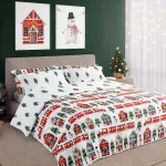 Pościel bawełniana 220x200 + 2x70x80 świąteczna wzór 075 - 2