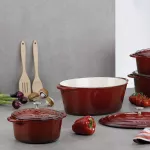 KELA-Garnek żeliwny +pokrywa 3,8 l czerwony Calido - 5