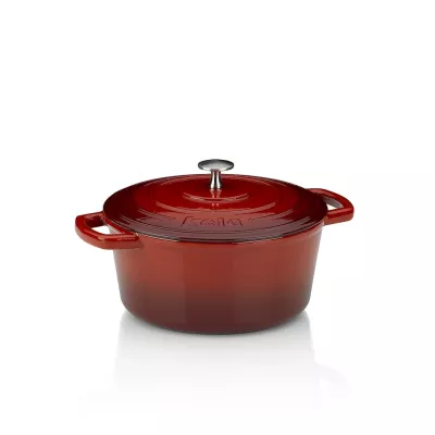 KELA-Garnek żeliwny +pokrywa 3,8 l czerwony Calido