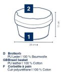 KELA-Koszyk na pieczywo L czarny/biały Grana - 7