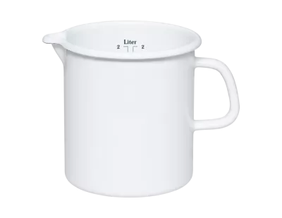 Kubek emaliowany 2 l biały z miarką Riess Classic