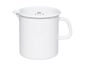 Kubek emaliowany 2 l biały z miarką Riess Classic
