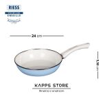 Patelnia emaliowana ceramiczna Riess BLUE 24 cm – na indukcję, do smażenia i duszenia - 2