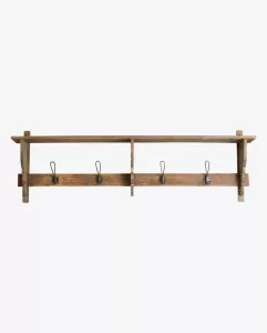 Półka wieszak ścienny 136x18x42 cm 4 haczyki Nordal