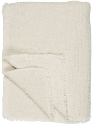 Koc bawełniany 130x160 cm kremowy wzór waffle Ib Laursen  