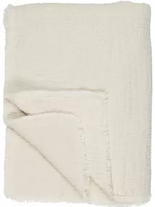 Koc bawełniany 130x160 cm kremowy wzór waffle Ib Laursen  