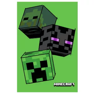 Koc polarowy 100x150 Minecraft zielony