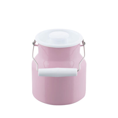 Kanka na mleko różowa emaliowana 1 litr Riess Pastell