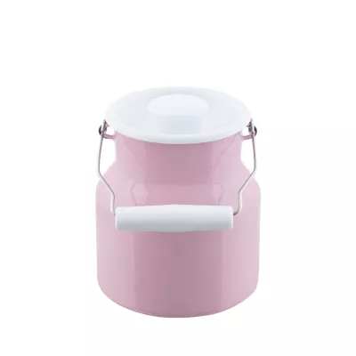 Kanka na mleko różowa emaliowana 1 litr Riess Pastell