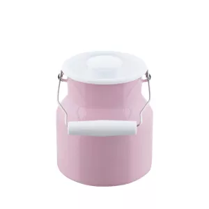 Kanka na mleko różowa emaliowana 1 litr Riess Pastell