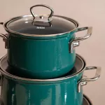 Garnek emaliowany 3,5 l morska zieleń RIESS - 2