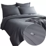 Pościel satyna bawełniana CIZGILI ANTHRACITE/220X200 EXCLUSIVE - 2