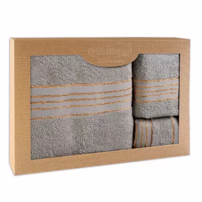 Ręcznik D Bawełna 100% Tiwano Popiel (P) 30x50+50x90+70x140 kpl.