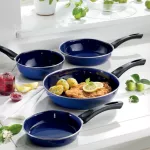 Emaliowana patelnia Riess 28 cm klasyczna niebieska