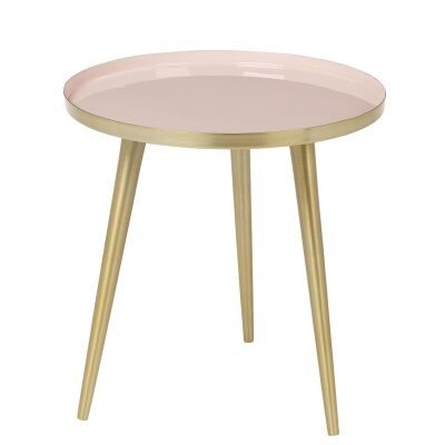 Stolik Jelva różowy mały emaliowany Broste Copenhagen