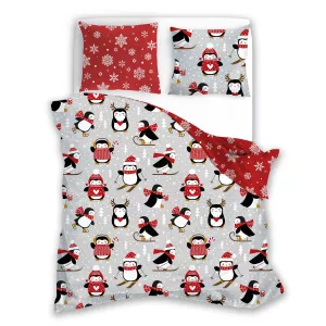 Pościel bawełniana 220x200 + 2x70x80 świąteczna wzór 076