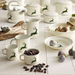 Kremowe wiaderko z jelonkiekm i drewnianym uchwytem Riess - 3