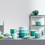 Garnek emaliowany z pokrywką 20 cm 2L Riess NATURE GREEN - 2