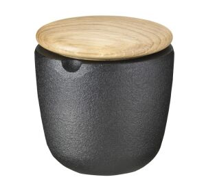 SKEPP-Pojemnik żeliwny na sól Swing dębowa pokrwka