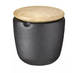 SKEPP-Pojemnik żeliwny na sól Swing dębowa pokrwka